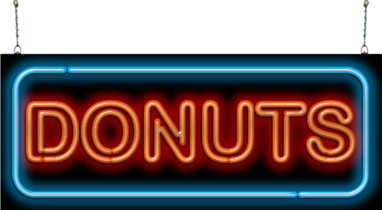 XL Outline Donuts Neon Sign