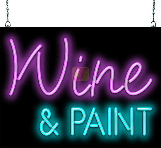 Wine & Paint Neon Sign