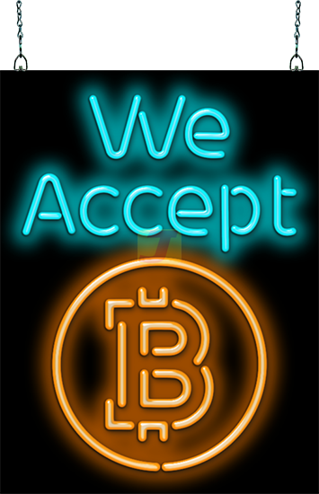 We Accept Bitcoins Neon Sign