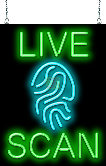 Live Scan with Graphic Neon Sign