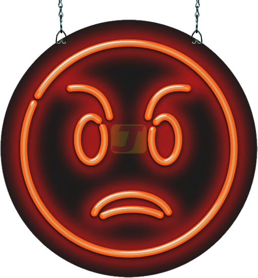 Mad Face Emoji Neon Sign