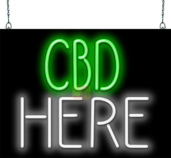 CBD Here Neon Sign