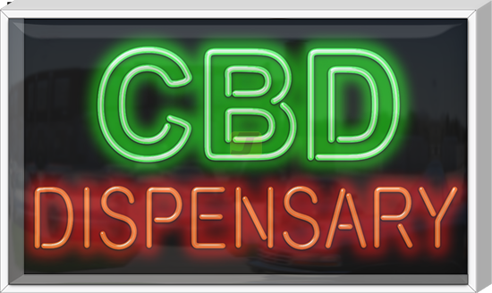 Outdoor CBD Dispensary Neon Sign