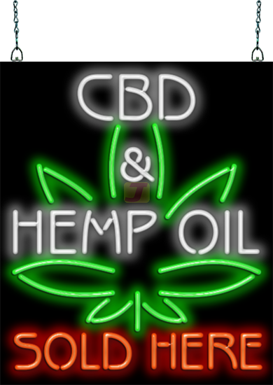 CBD & Hemp Oil Sold Here Neon Sign