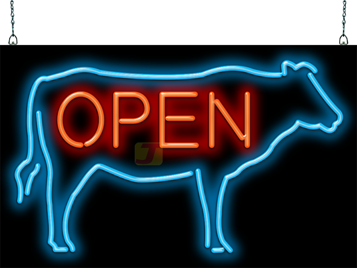 Cow Open Neon Sign