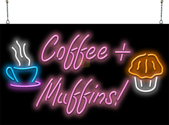 Coffee + Muffins Neon Sign