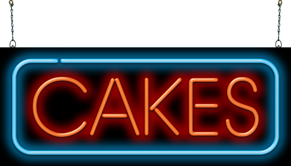 Premium Vector | Sweet cake icon with neon light glowing elements