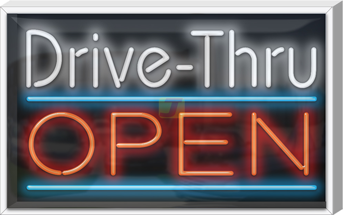 Outdoor Drive-Thru Open Neon Sign