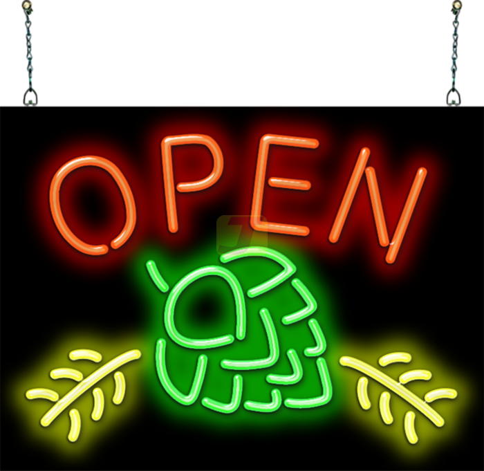 Open with Hop Neon Sign