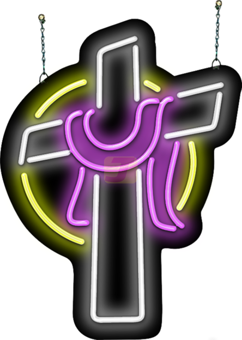 Risen Cross Neon Sign