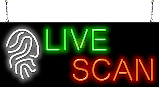 Live Scan Neon Sign X-tra Large