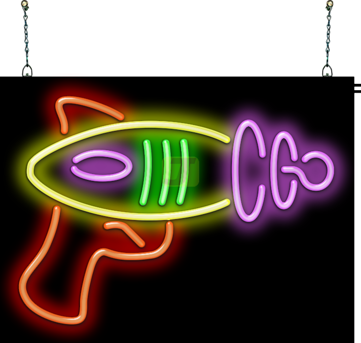 Alien Ray-Gun Neon Sign