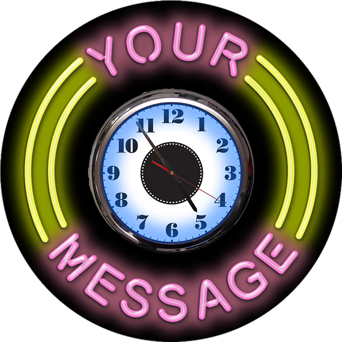 Neon Clock with Your Custom Message