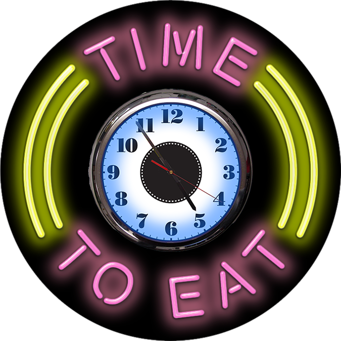 Time To Eat Neon Clock