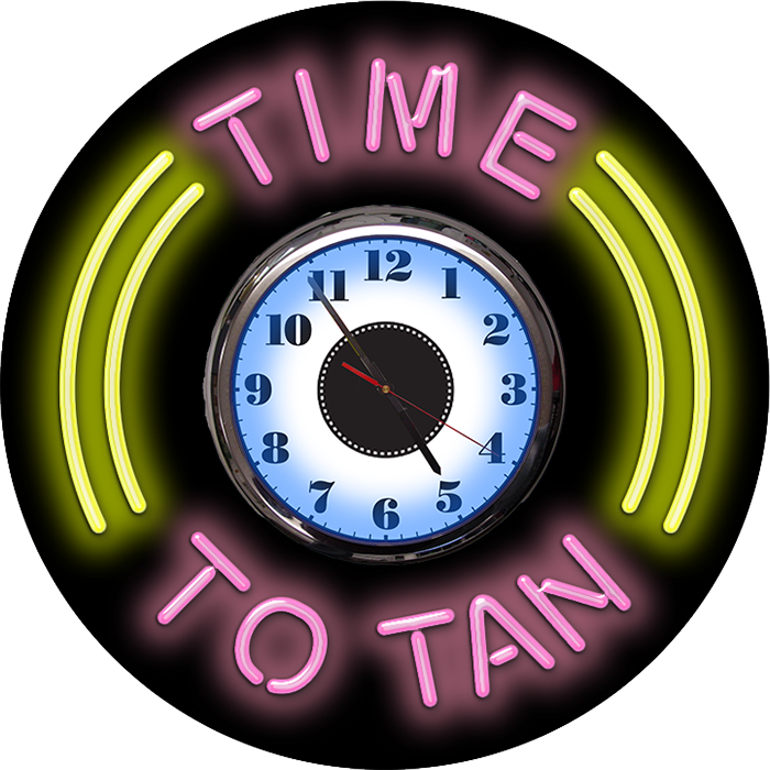 Time To Tan  Neon Clock