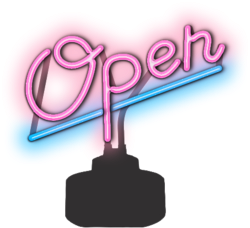 Open Neon Sculpture