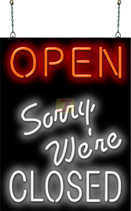 Open-Sorry We're Closed Neon Sign