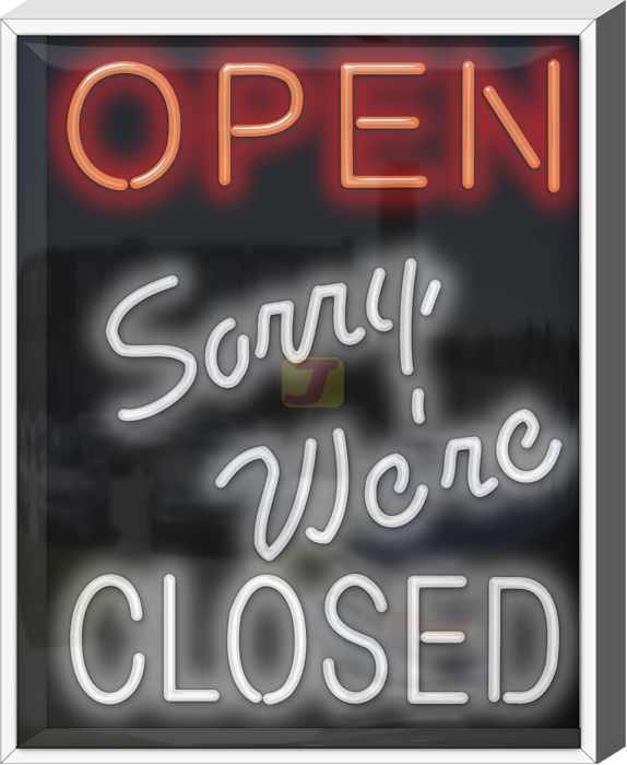 Outdoor Open-Sorry We're Closed Neon Sign