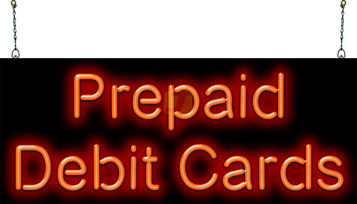 Prepaid Debit Cards Neon Sign
