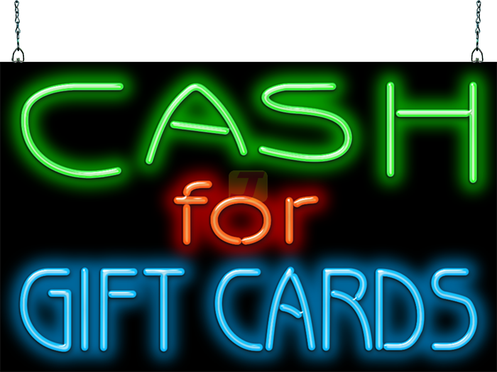 Cash for Gift Cards Neon Sign