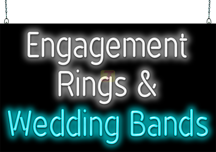 Engagement Rings & Wedding Bands Neon Sign