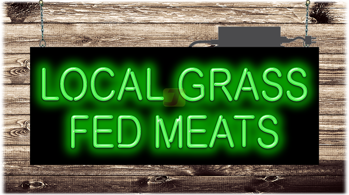 Local Grass Fed Meats Neon Sign