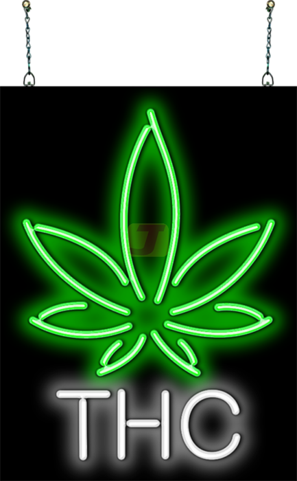 THC with Leaf Neon Sign