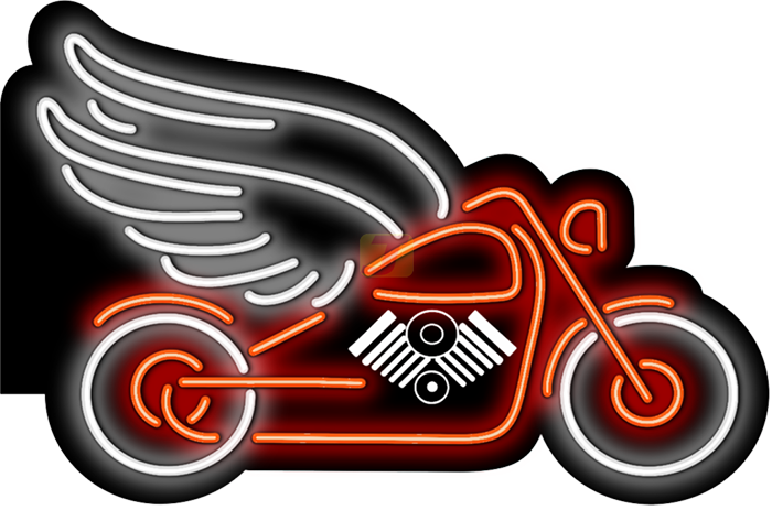 Motorcycle with Wings Neon Sign