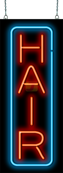 Hair Neon Sign Vertical