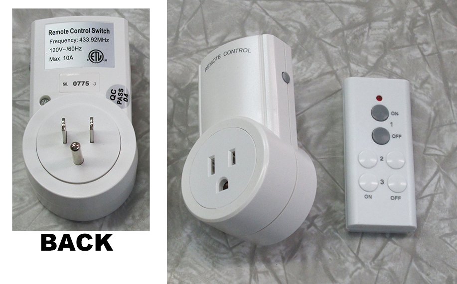 Indoor Remote Control Outlet, Wireless Remote Light Switch, No White
