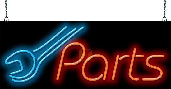 Parts with Wrench Neon Sign