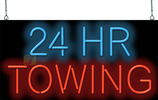 24 HR Towing Neon Sign
