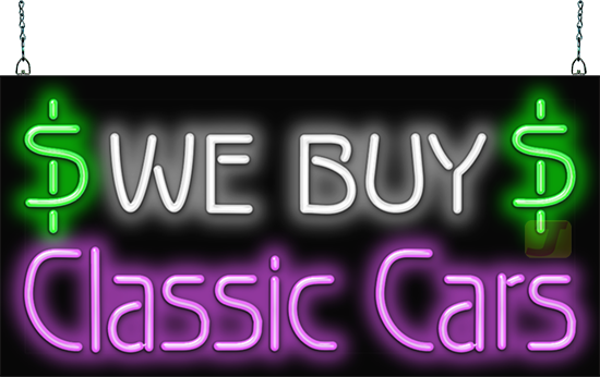 We Buy Classic Cars Neon Sign