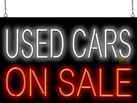 Used Cars with Flashing On Sale Neon Sign