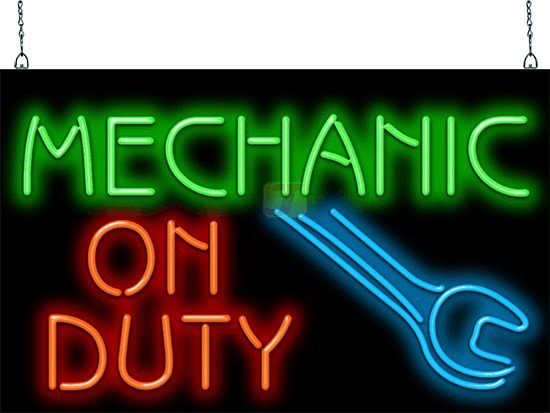 Mechanic On Duty Neon Sign