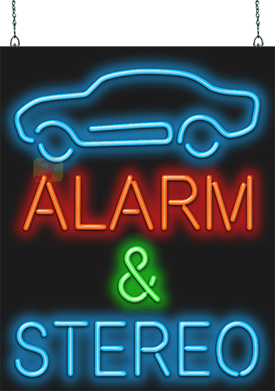 Alarm & Stereo Neon Sign