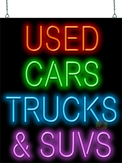 Used Cars Trucks & SUVs Neon Sign