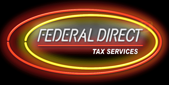 Federal Direct Tax Service Logo Neon Sign