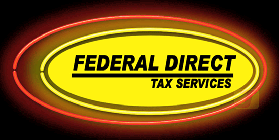 Federal Direct Tax Service Logo Neon Sign