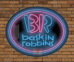 BR Baskin Robins Contoured Neon Sign