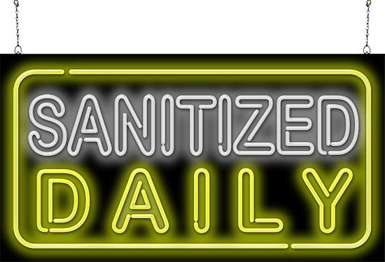 Sanitized Daily Neon Sign