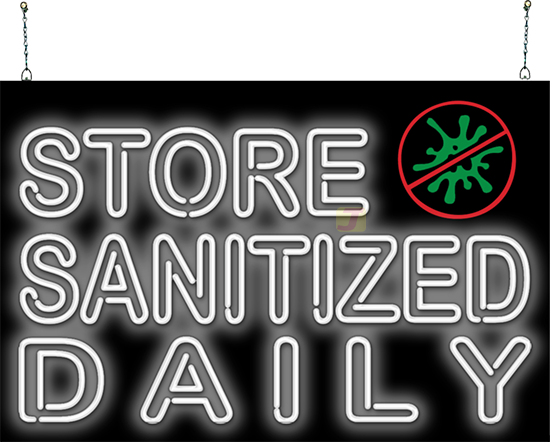 Store Sanitized Daily Neon Sign