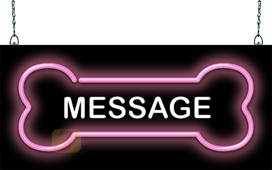 Custom Message Small Pink Dog Bone Neon Sign