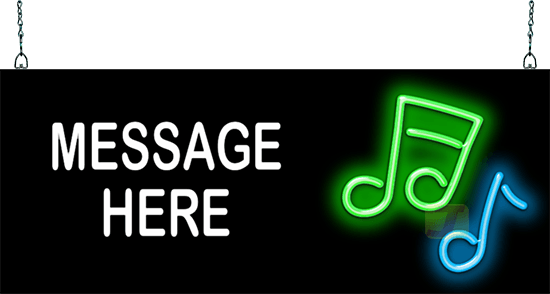 Custom Message Music Notes Neon Sign