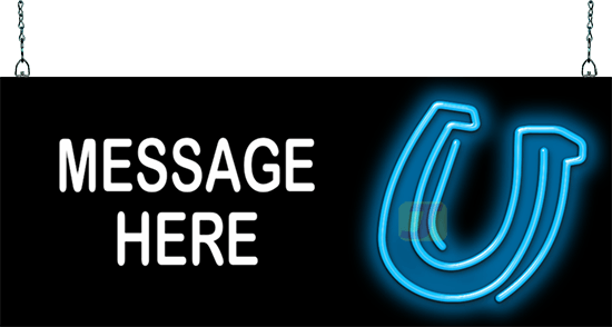 Custom Message Horseshoe Neon Sign