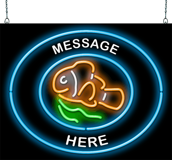 Custom Message Clown Fish Circular Neon Sign