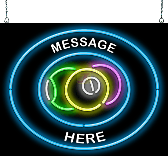 Custom Message Pool Balls Circular Neon Sign