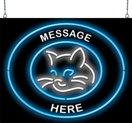 Custom Message Cat Circular Neon Sign