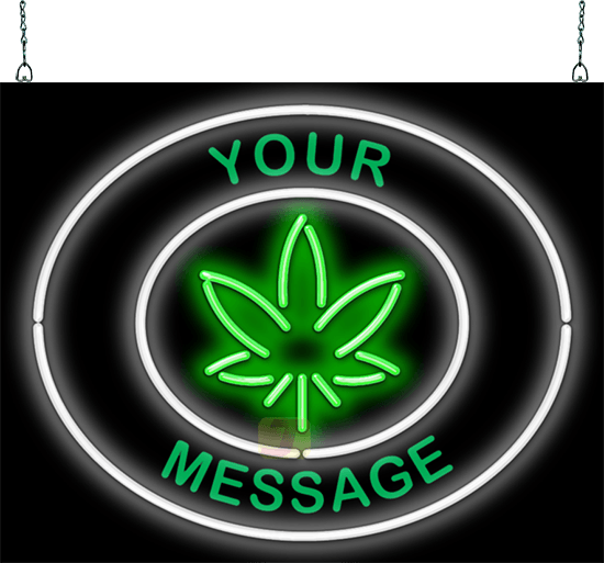 Custom Message Hemp Leaf Neon Sign