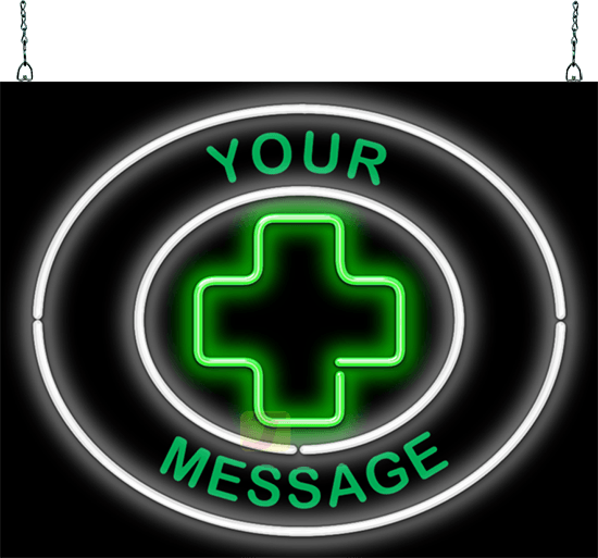 Custom Message Medical Cross Neon Sign